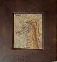 Mixed media painting of a dragon