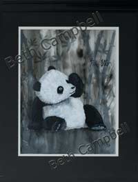 Mylar painting of a Panda