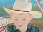 Painting of Cowboy Cody ready to chase calves