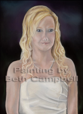 Painting of artist Beth Campbell's neice on her graduation day