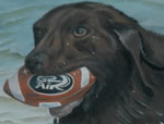 Pastel work of dog named River